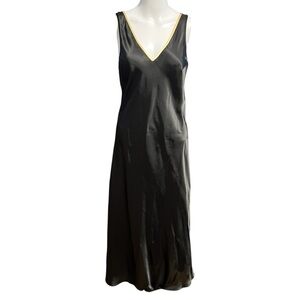 Etienne Aigner Black/Cream Chemise Nightgown with Matching Robe